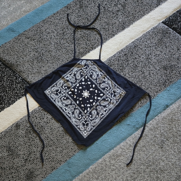 Design by Olivia navy bandana tie top, NWOT - Picture 8 of 8